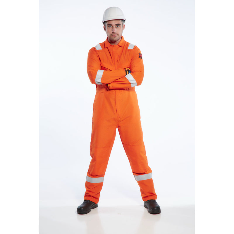 Close-up of the radio loop on the Portwest Araflame Gold Coverall AF53.