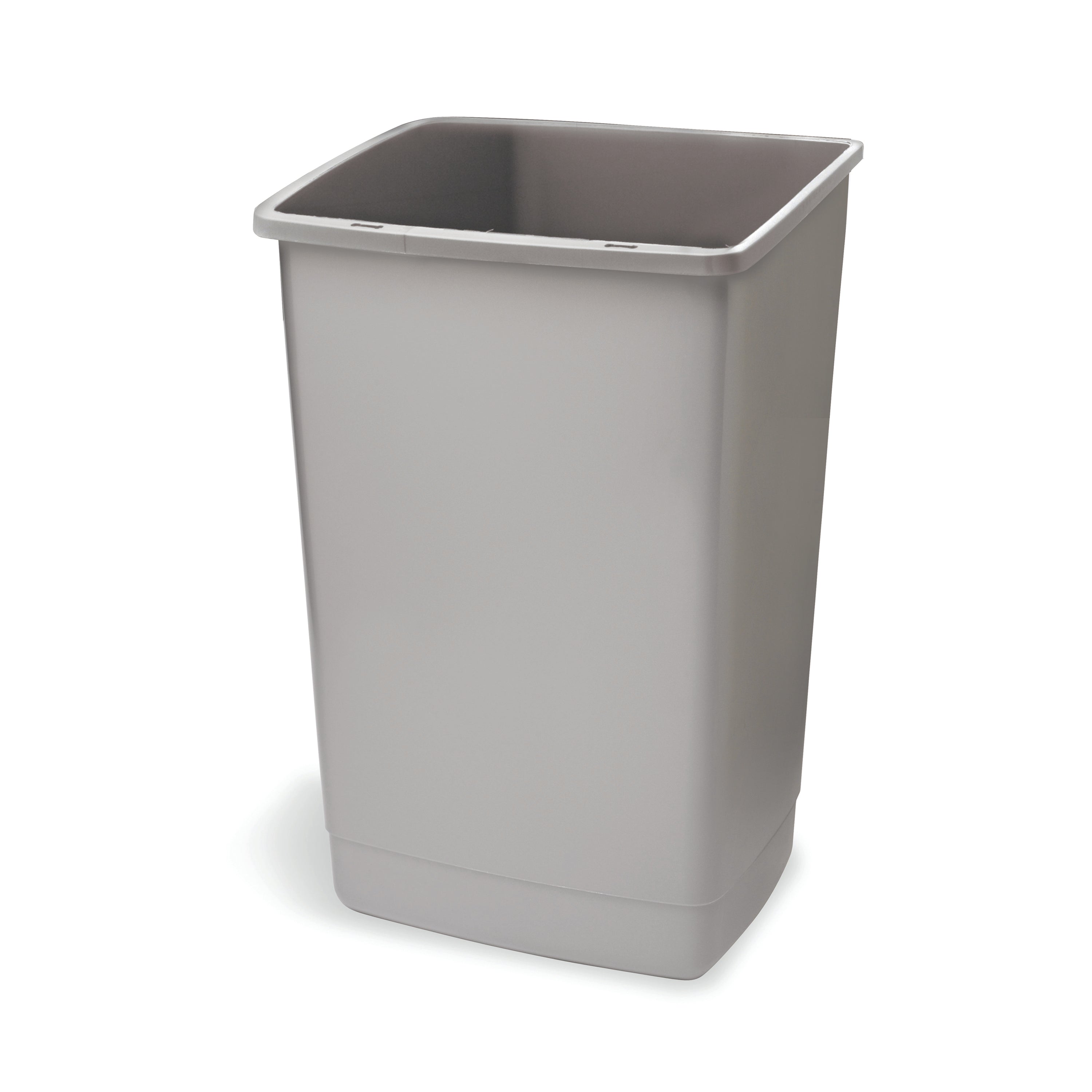 Top-down angle of the Addis 60-litre metallic grey bin base, showing the inner container.