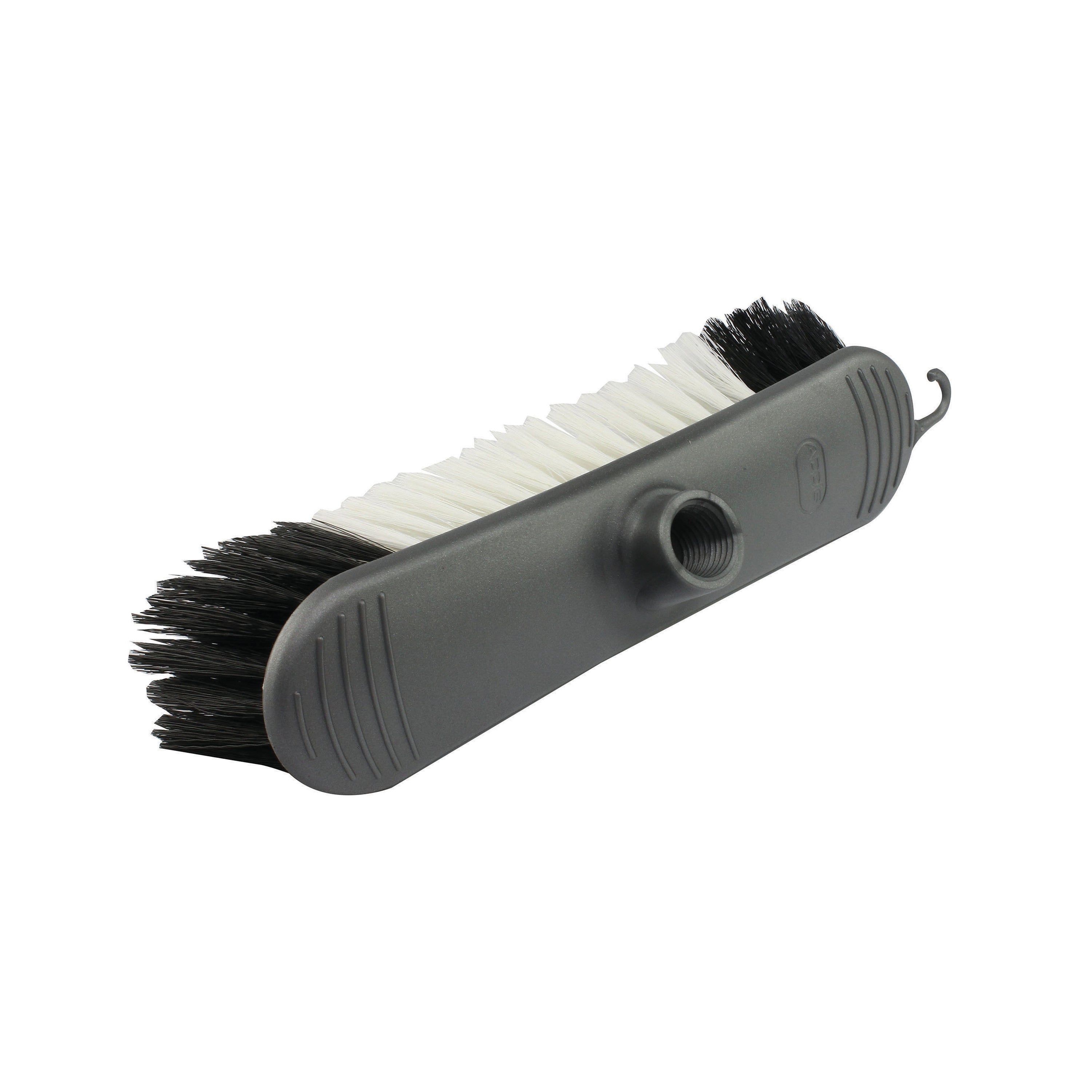 Addis soft broom head in a metallic finish with dense, soft bristles for smooth floors.