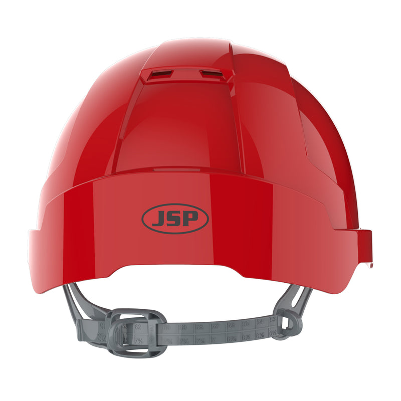 JSP EVOLite Safety Helmet - Slip Ratchet - Vented - Red