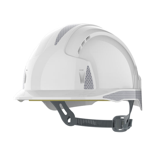 JSP EVOLite Safety Helmet with CR2 - Slip Ratchet - Vented - White