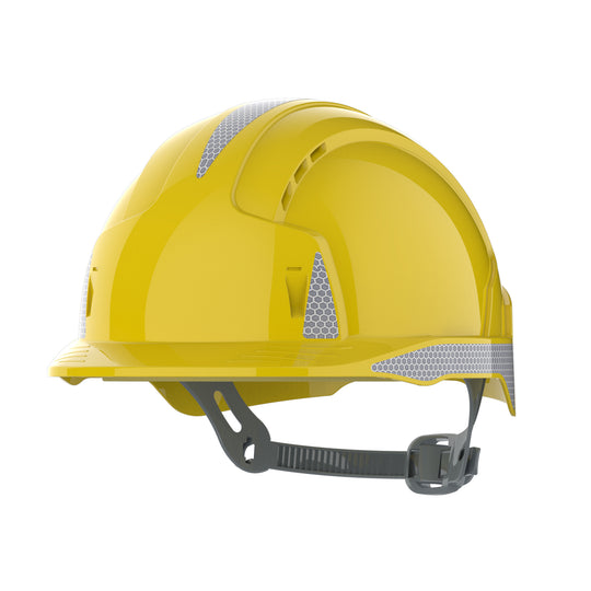 JSP EVOLite Safety Helmet with CR2 - Slip Ratchet - Vented - Yellow