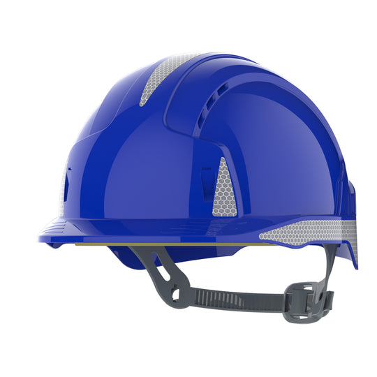 JSP EVOLite Safety Helmet with CR2 - Slip Ratchet - Vented - Blue