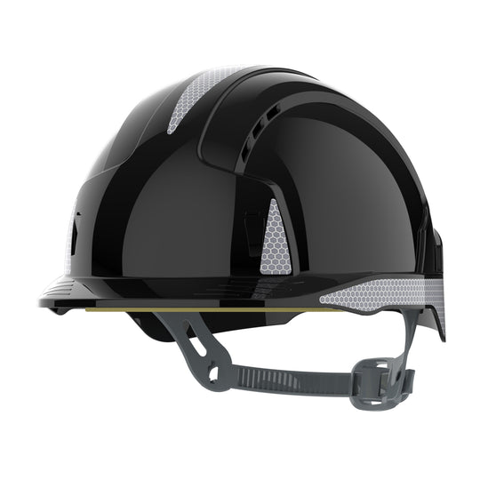JSP EVOLite Safety Helmet with CR2 - Slip Ratchet - Vented - Black