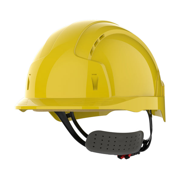 JSP EVOLite Safety Helmet - Wheel Ratchet - Vented - Yellow
