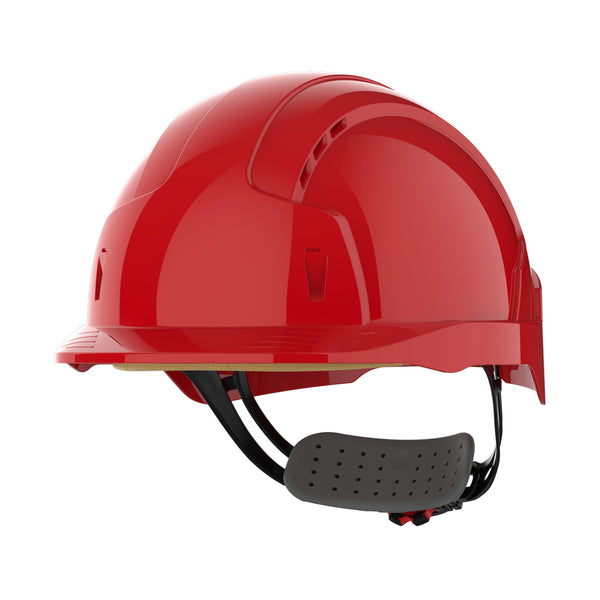 JSP EVOLite Safety Helmet - Wheel Ratchet - Vented - Red
