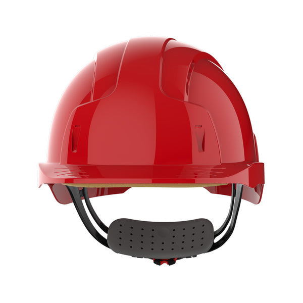 JSP EVOLite Safety Helmet - Wheel Ratchet - Vented - Red