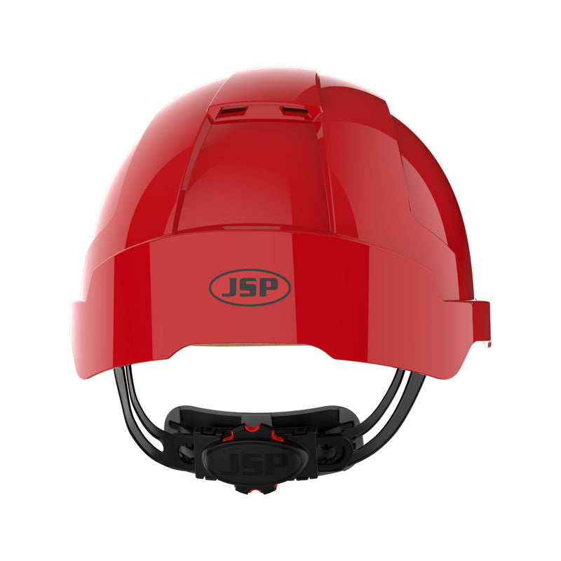 JSP EVOLite Safety Helmet - Wheel Ratchet - Vented - Red