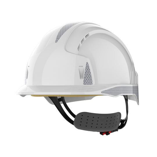 JSP EVOLite Safety Helmet with CR2 - Wheel Ratchet - Vented - White