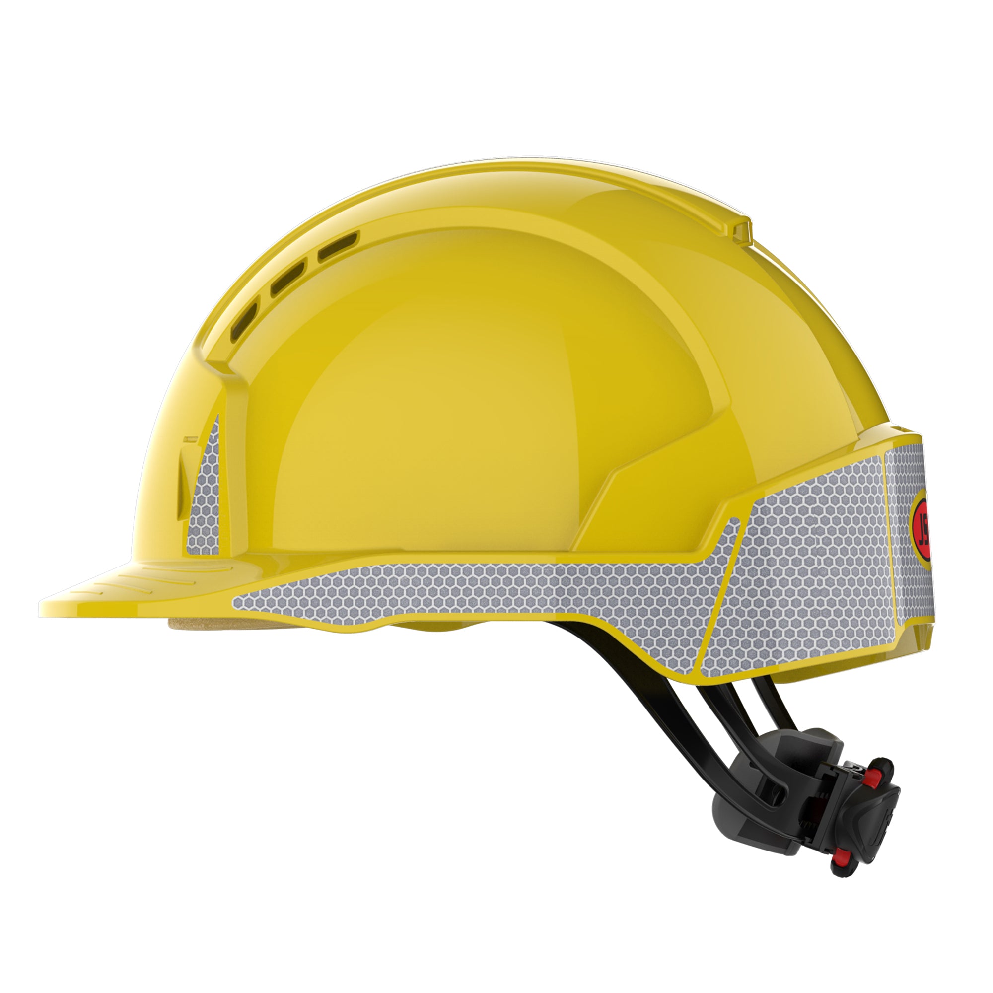 JSP EVOLite Safety Helmet with Reflective CR2 Decals - Wheel Ratchet - Vented - Yellow
