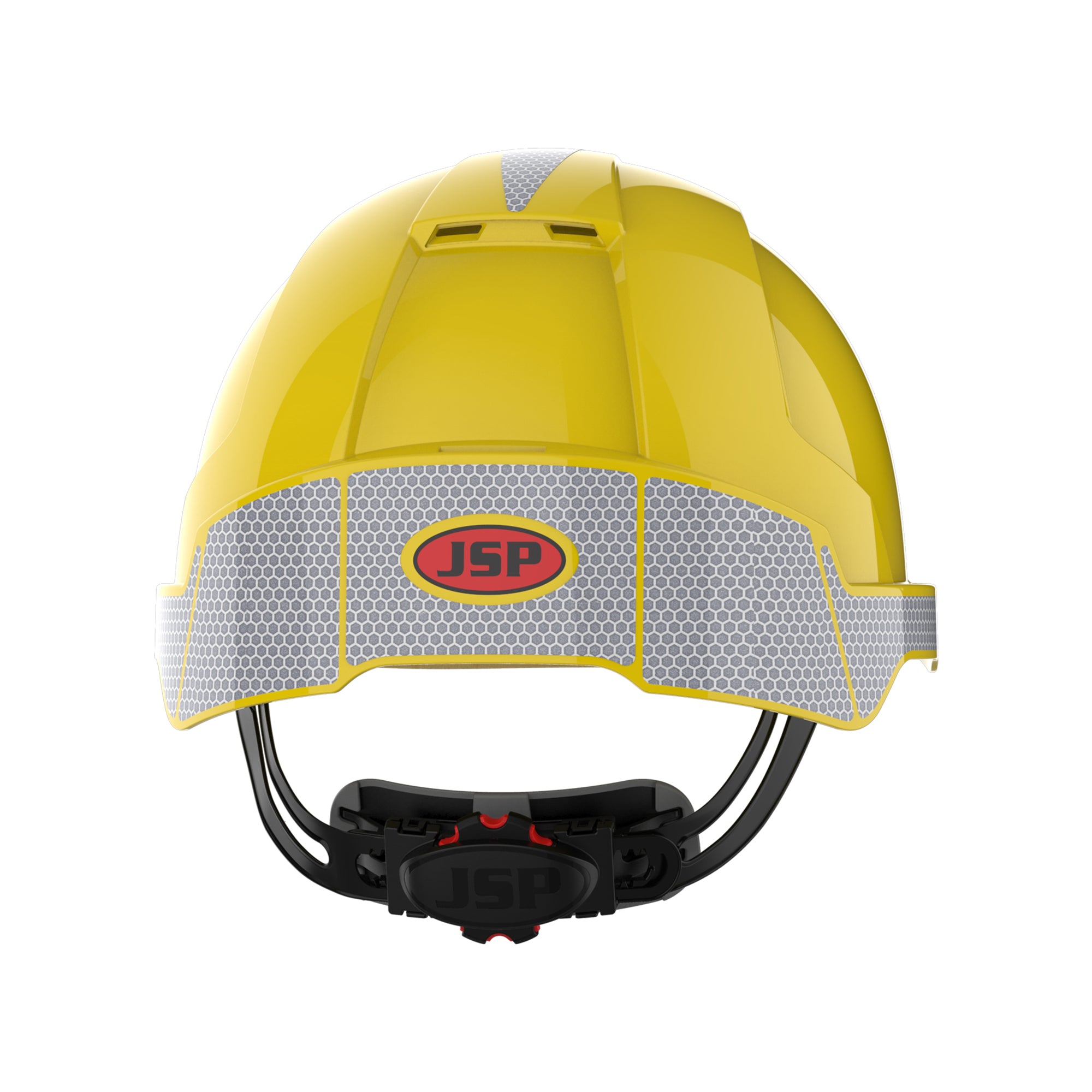 JSP EVOLite Safety Helmet with Reflective CR2 Decals - Wheel Ratchet - Vented - Yellow