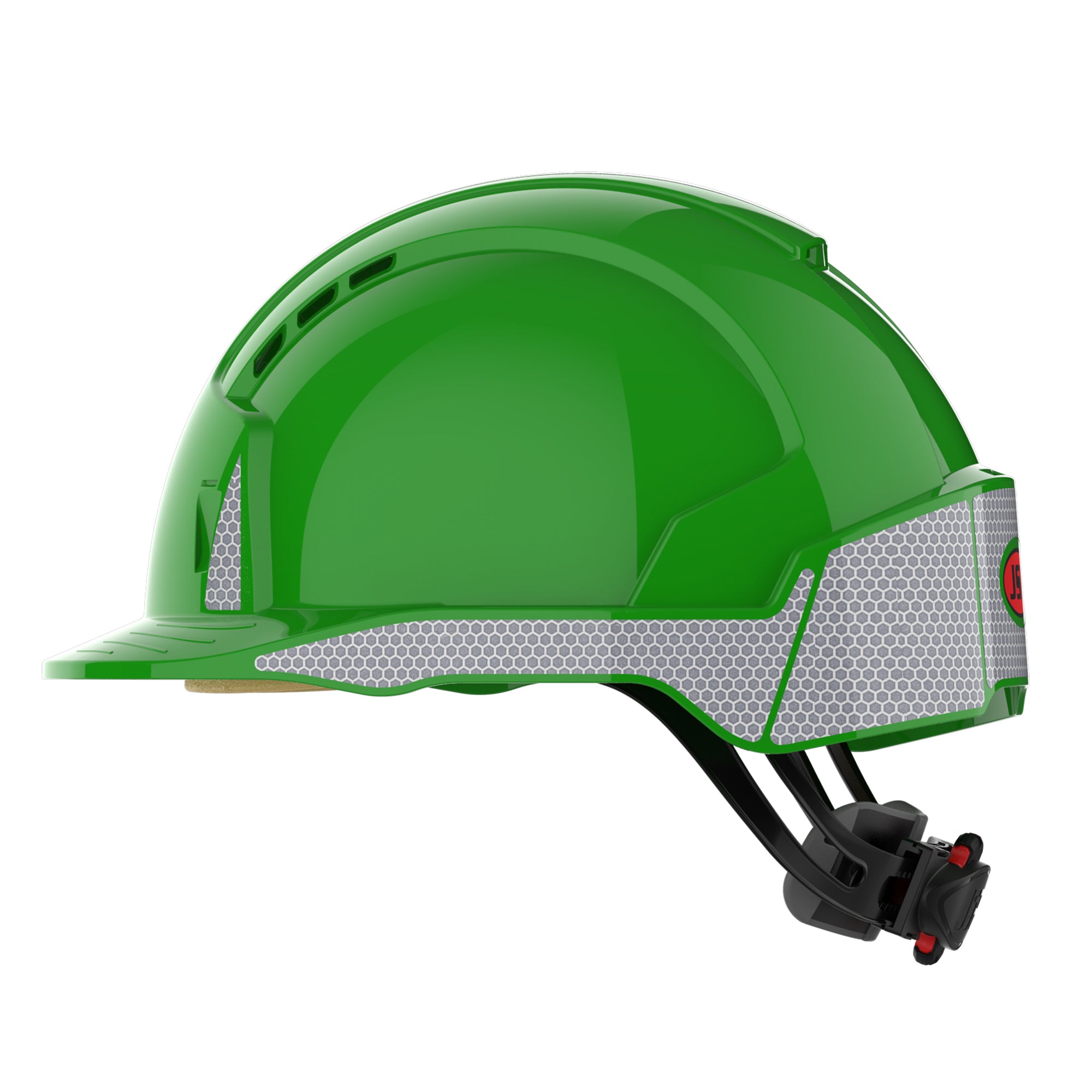 JSP EVOLite Safety Helmet with Reflective CR2 Decals - Wheel Ratchet - Vented - Green