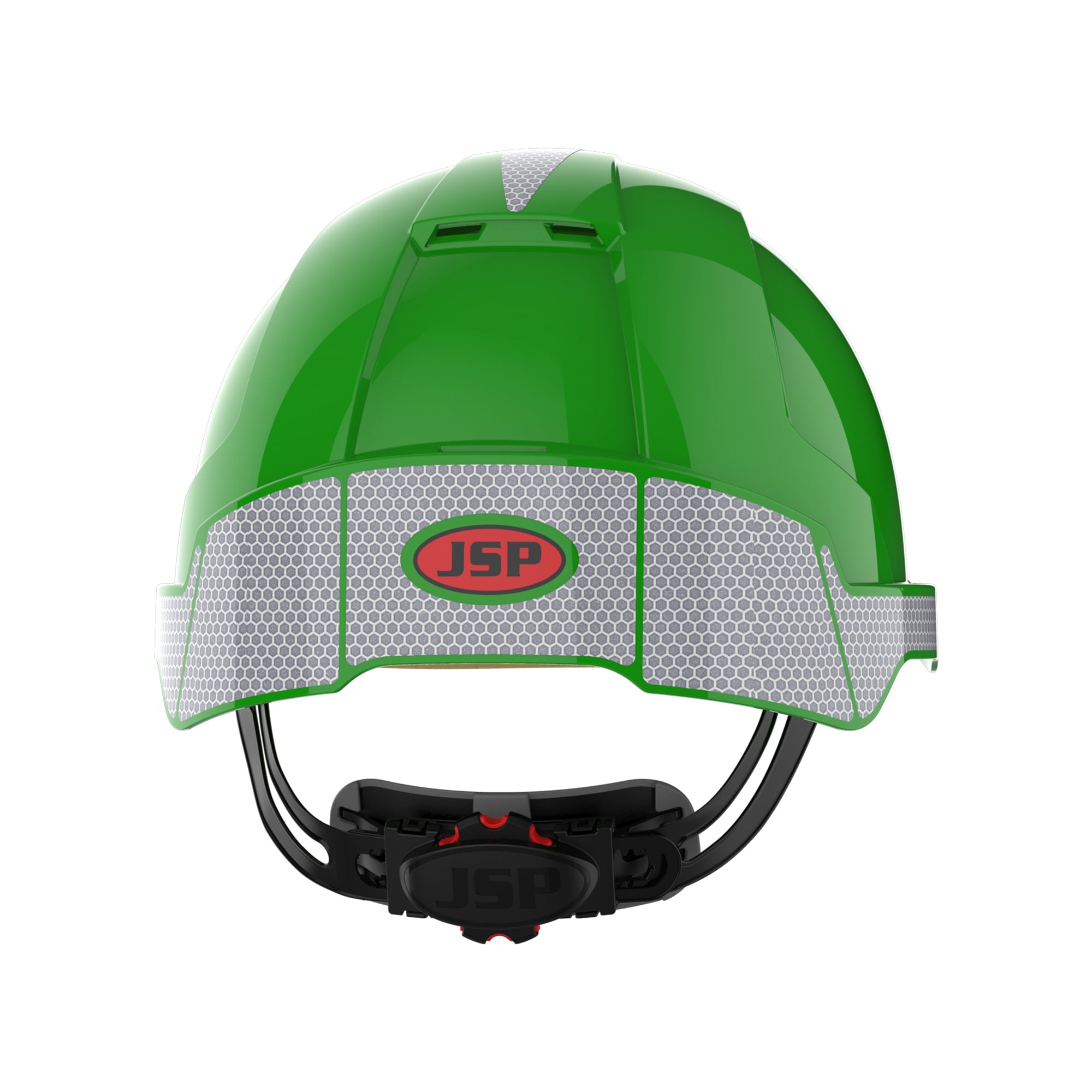 JSP EVOLite Safety Helmet with Reflective CR2 Decals - Wheel Ratchet - Vented - Green