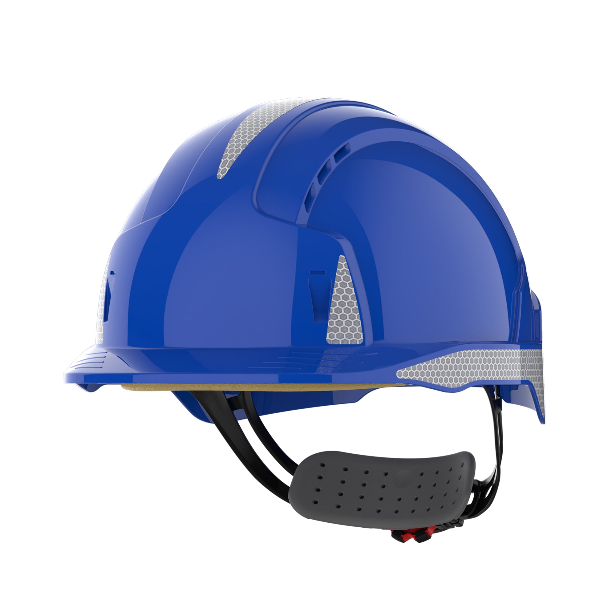 JSP EVOLite Safety Helmet with Reflective CR2 Decals - Wheel Ratchet - Vented - Blue