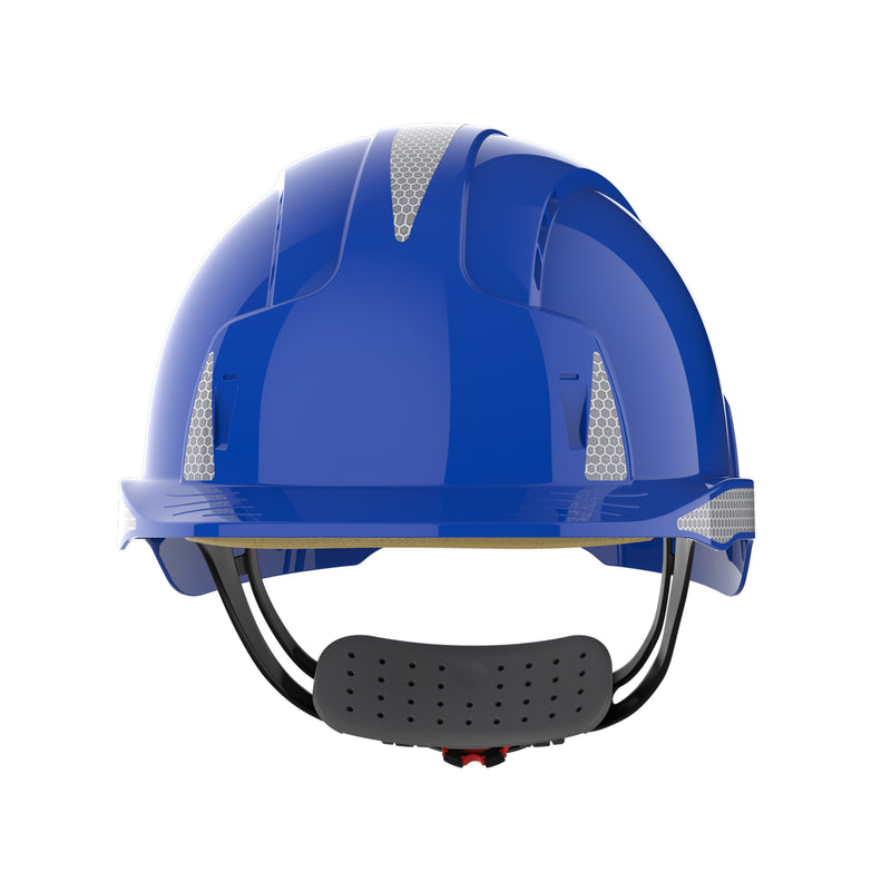 JSP EVOLite Safety Helmet with Reflective CR2 Decals - Wheel Ratchet - Vented - Blue