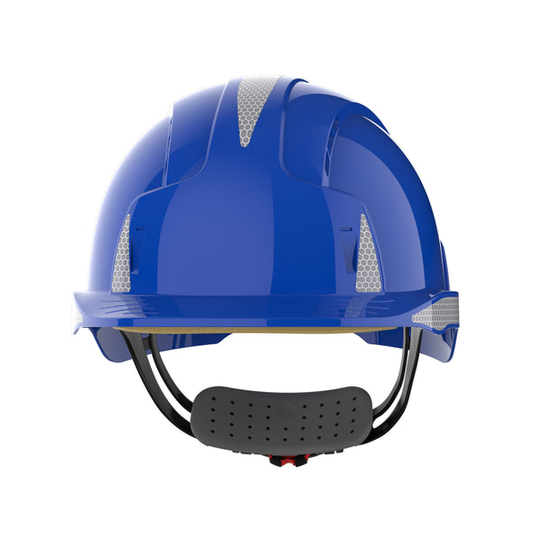 JSP EVOLite Safety Helmet with Reflective CR2 Decals - Wheel Ratchet - Vented - Blue