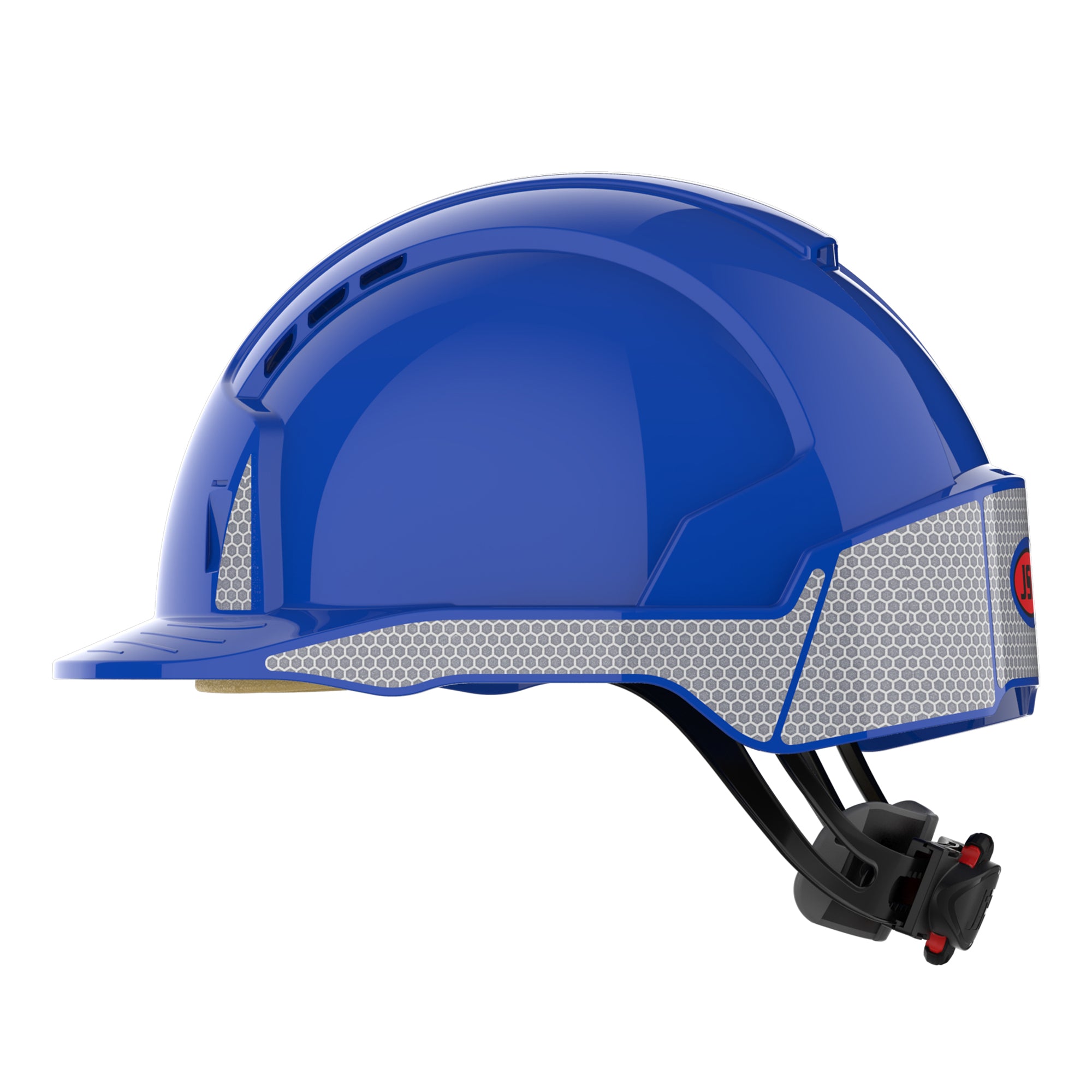 JSP EVOLite Safety Helmet with Reflective CR2 Decals - Wheel Ratchet - Vented - Blue
