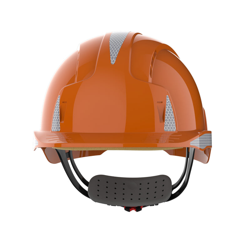 JSP EVOLite Safety Helmet with Reflective CR2 Decals - Wheel Ratchet - Vented - Orange