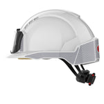 JSP EVOLite Safety Helmet - Reflective CR2 Decals and ID Card Holder / Lamp Bracket - White - thumbnail 3