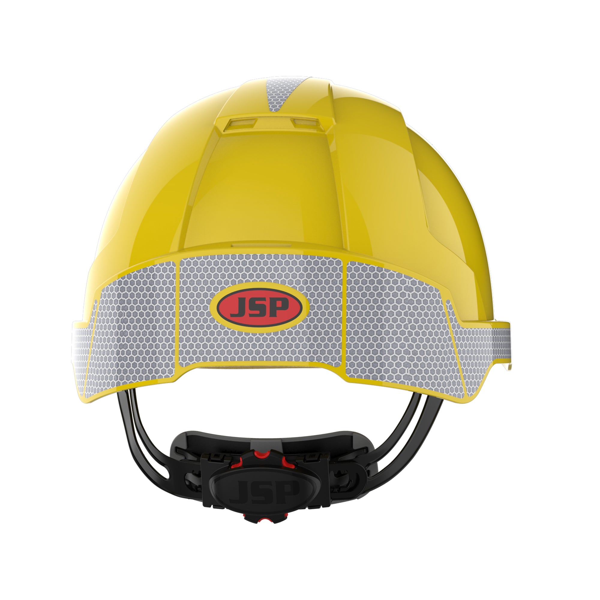 JSP EVOLite Safety Helmet with Reflective CR2 Decals and ID Card Holder / Lamp Bracket - Yell