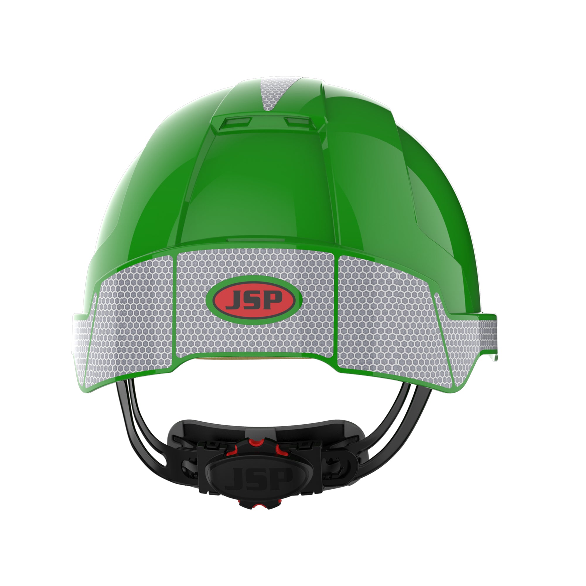 JSP EVOLite Safety Helmet with CR2 Decals and ID Card Holder / Lamp Bracket - Green
