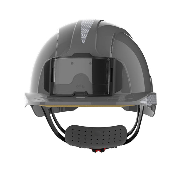 JSP EVOLite Safety Helmet with CR2 Decals and ID Card Holder / Lamp Bracket - Grey