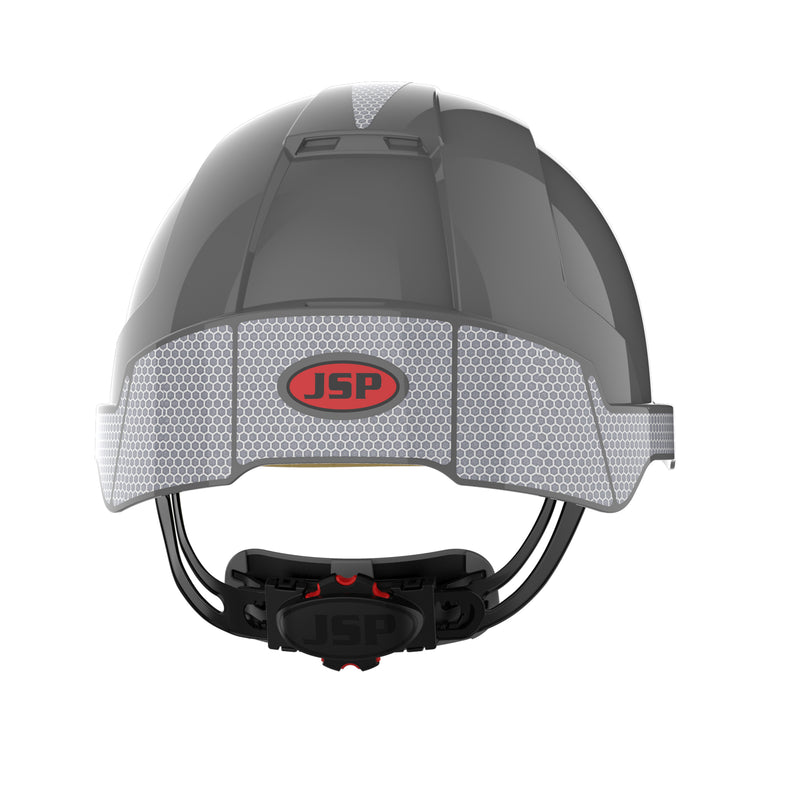 JSP EVOLite Safety Helmet with CR2 Decals and ID Card Holder / Lamp Bracket - Grey