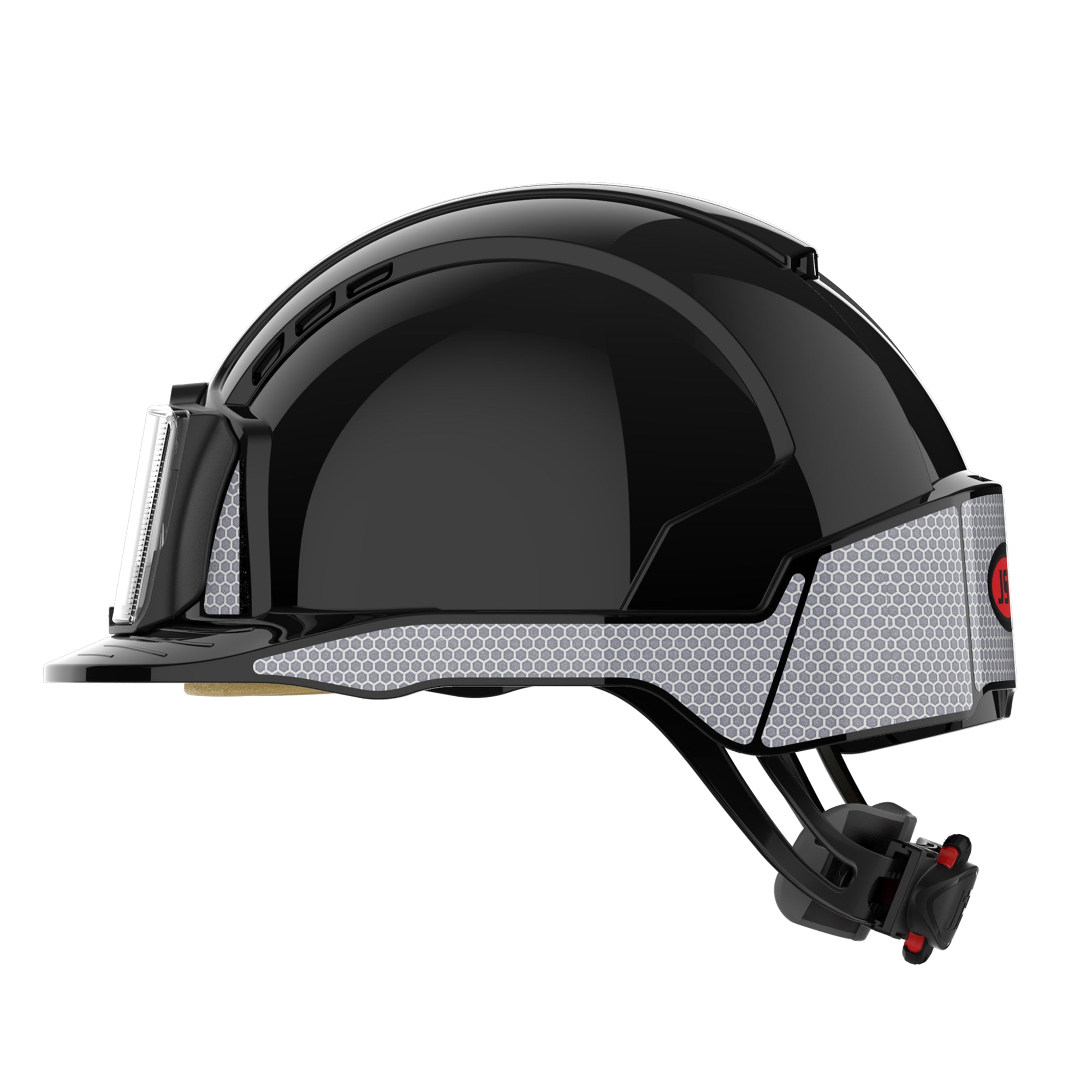 JSP EVOLite Safety Helmet with CR2 Decals and ID Card Holder / Lamp Bracket - Black