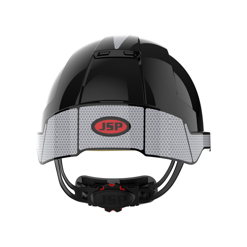 JSP EVOLite Safety Helmet with CR2 Decals and ID Card Holder / Lamp Bracket - Black