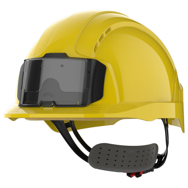 JSP EVOLite Safety Helmet with ID Card Holder / Lamp Bracket - Yellow