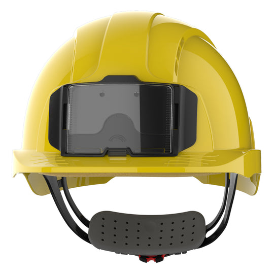 JSP EVOLite Safety Helmet with ID Card Holder / Lamp Bracket - Yellow