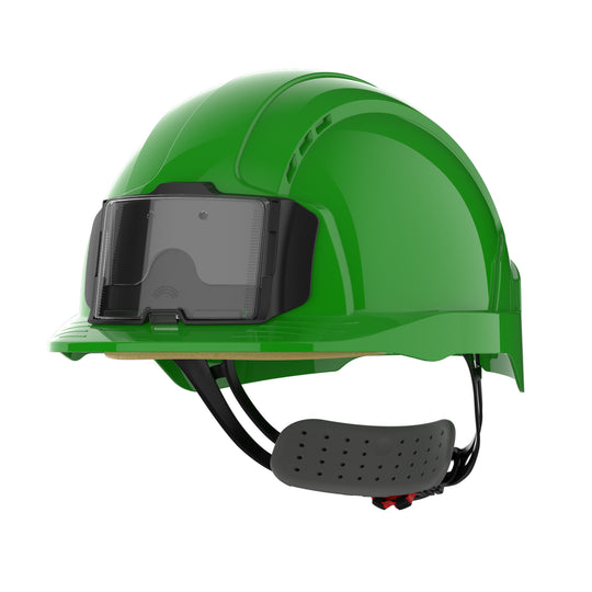 JSP EVOLite Safety Helmet with ID Card Holder / Lamp Bracket - Green