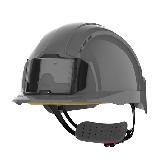 JSP EVOLite Safety Helmet with ID Card Holder / Lamp Bracket - Grey