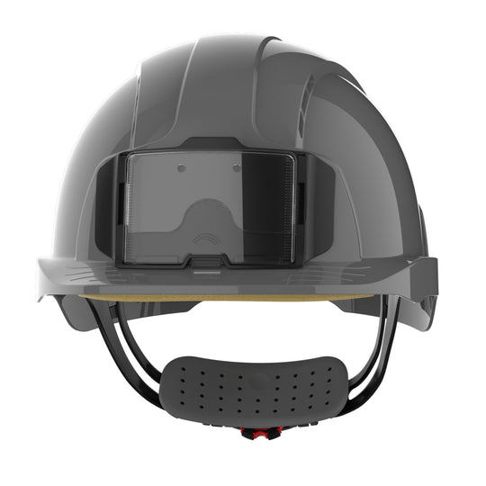 JSP EVOLite Safety Helmet with ID Card Holder / Lamp Bracket - Grey