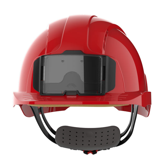 JSP EVOLite Safety Helmet with ID Card Holder / Lamp Bracket - Red