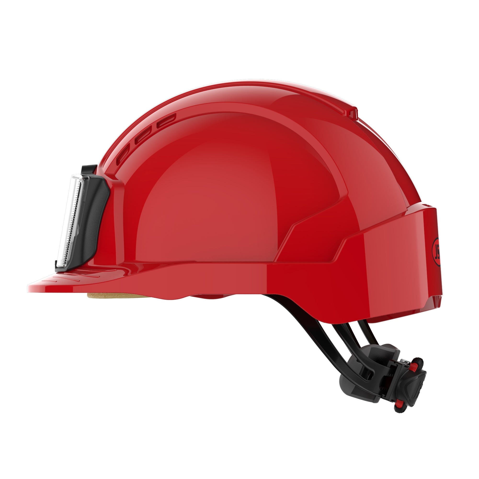 JSP EVOLite Safety Helmet with ID Card Holder / Lamp Bracket - Red
