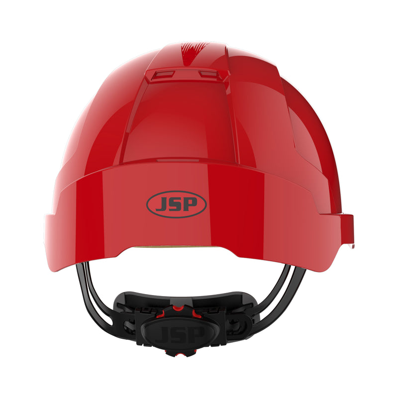 JSP EVOLite Safety Helmet with ID Card Holder / Lamp Bracket - Red