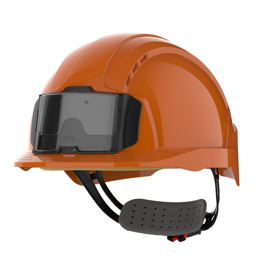 JSP EVOLite Safety Helmet with ID Card Holder / Lamp Bracket - Orange