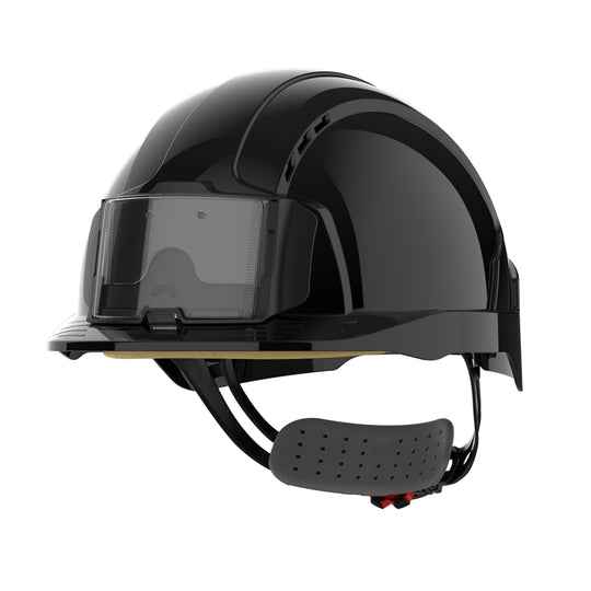 JSP EVOLite Safety Helmet with ID Card Holder / Lamp Bracket - Black