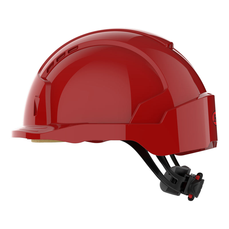 JSP EVOLite Safety Helmet - Micro Peak - Wheel Ratchet - Red
