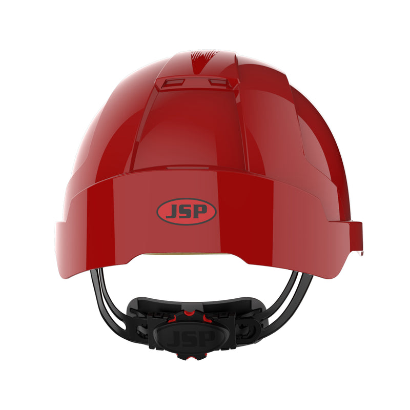 JSP EVOLite Safety Helmet - Micro Peak - Wheel Ratchet - Red