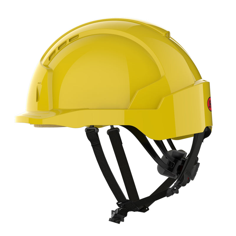 JSP EVOLite Micro Peak Linesman Safety Helmet - Wheel Ratchet - Yellow