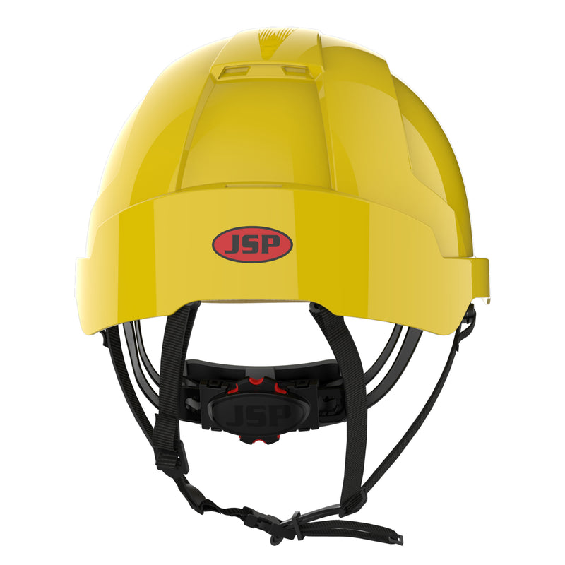 JSP EVOLite Micro Peak Linesman Safety Helmet - Wheel Ratchet - Yellow