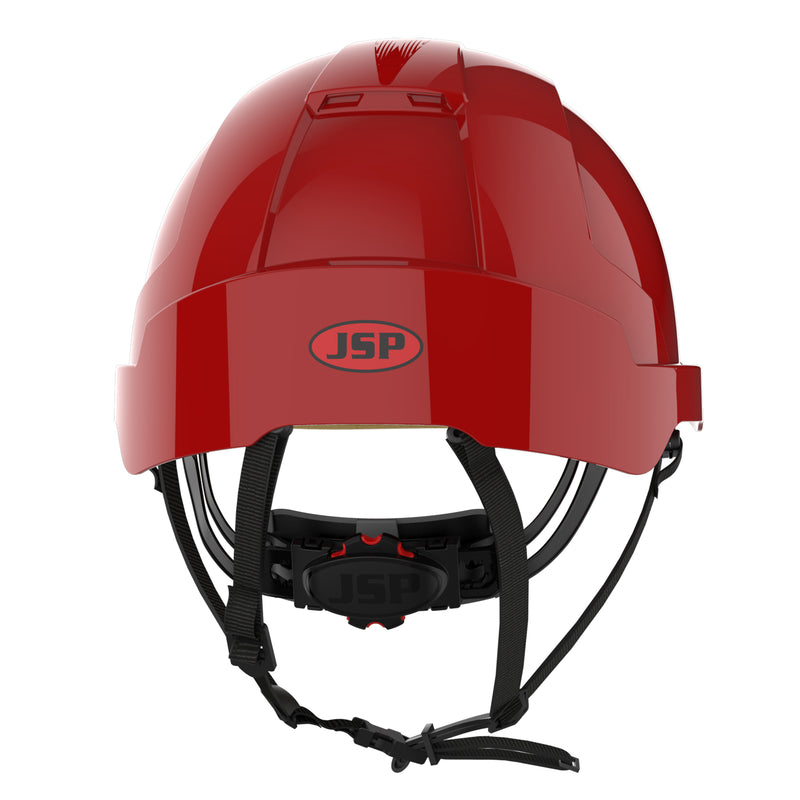 JSP EVOLite Micro Peak Linesman Safety Helmet - Wheel Ratchet - Red