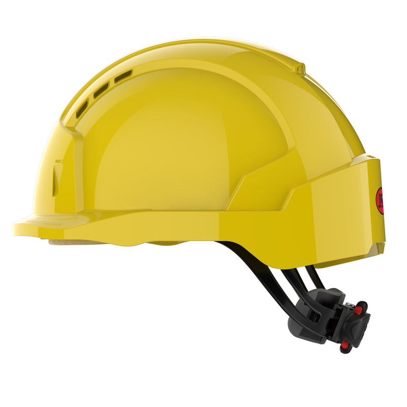 JSP EVOLite Safety Helmet - Micro Peak - Wheel Ratchet - Vented - Yellow