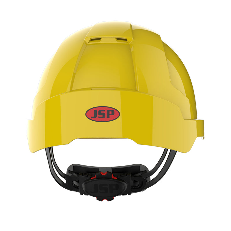 JSP EVOLite Safety Helmet - Micro Peak - Wheel Ratchet - Vented - Yellow