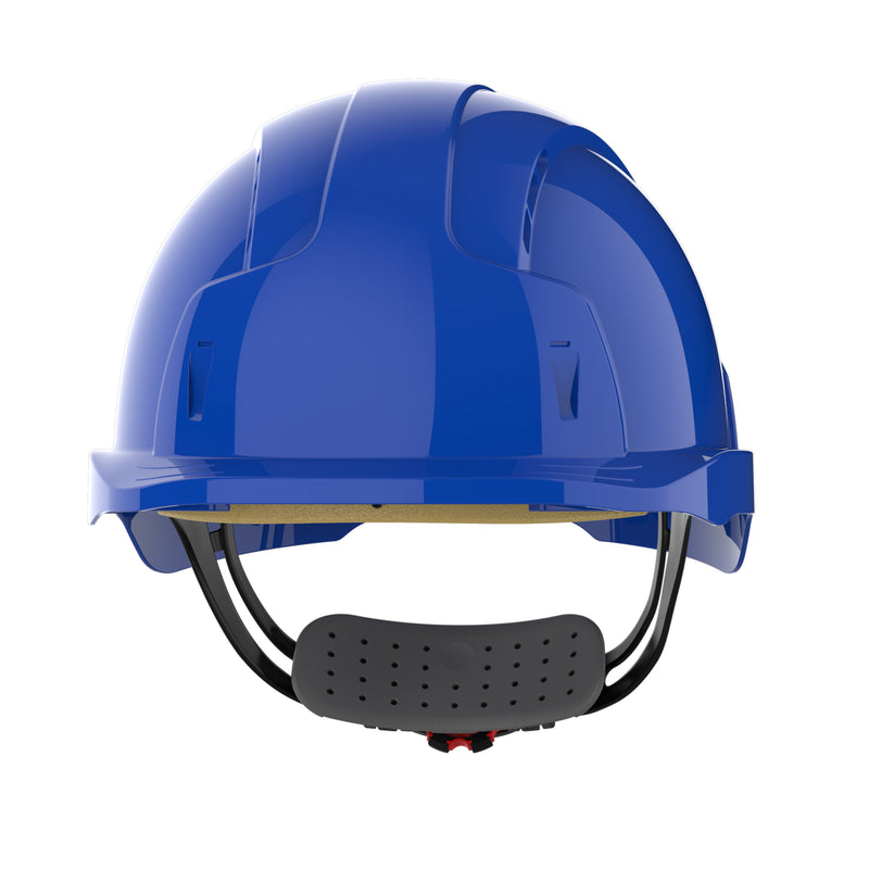 JSP EVOLite Safety Helmet - Micro Peak - Wheel Ratchet - Vented - Blue