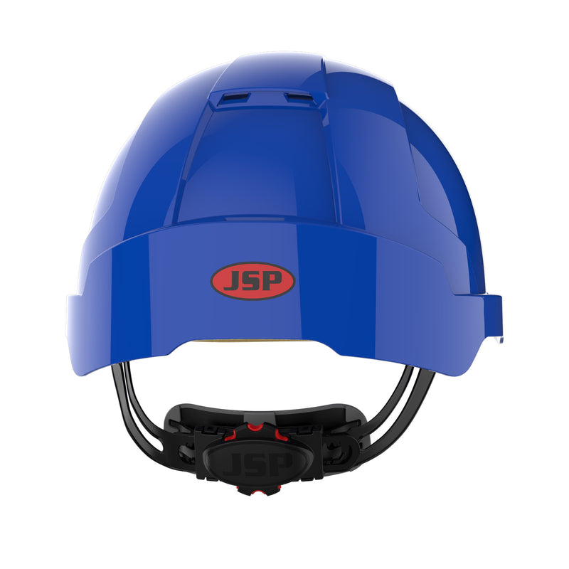 JSP EVOLite Safety Helmet - Micro Peak - Wheel Ratchet - Vented - Blue