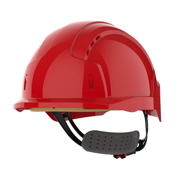JSP EVOLite Safety Helmet - Micro Peak - Wheel Ratchet - Vented - Red