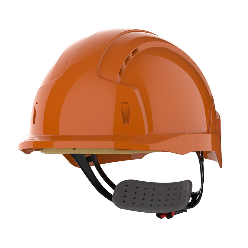 JSP EVOLite Safety Helmet - Micro Peak - Wheel Ratchet - Vented - Orange